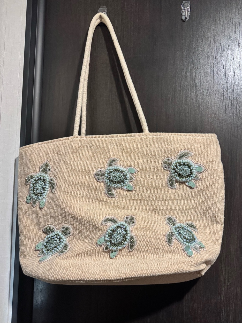 Beaded sea turtle bag